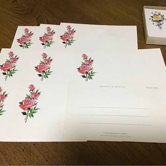 POST A NOTE 4 flower design post cards … boxed … vintage … about 30 post cards - Picture 4 of 16